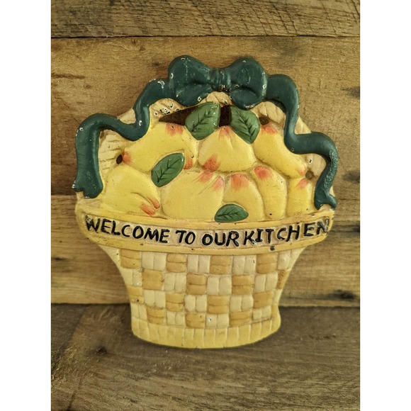 Vintage Cast Iron Kitchen Trivet / Welcome to our kitchen - Picture 1 of 10